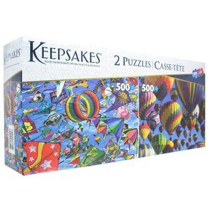 Set of 2 Keepsakes 500 Piece Puzzles | Ride The Wild Wind & Up up and away NWT